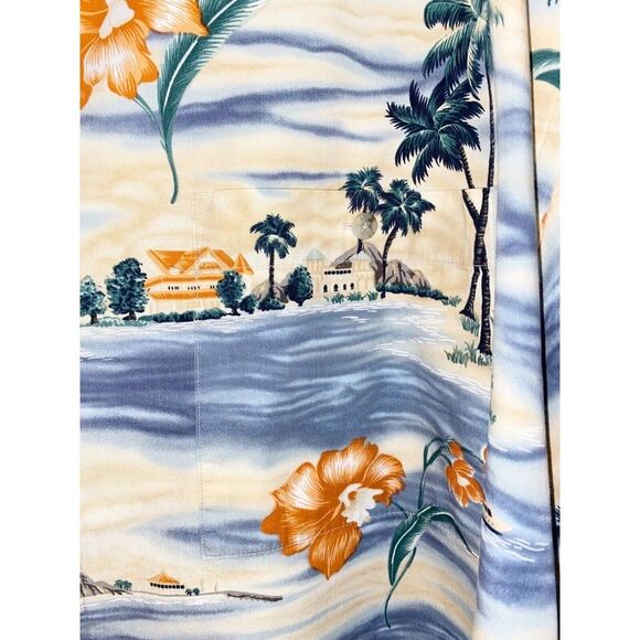 Pierre Cardin 2XLT Hawaiian Shirt 100% Cotton Made in Korea Floral Beach… - Picture 4 of 7